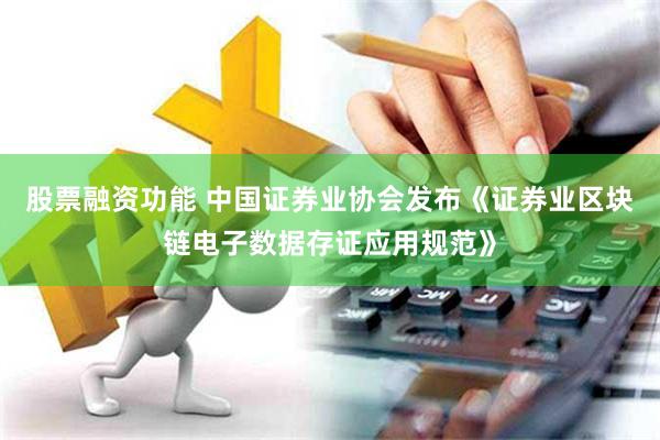 股票融资功能 中国证券业协会发布《证券业区块链电子数据存证应用规范》