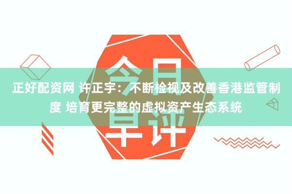 正好配资网 许正宇：不断检视及改善香港监管制度 培育更完整的虚拟资产生态系统